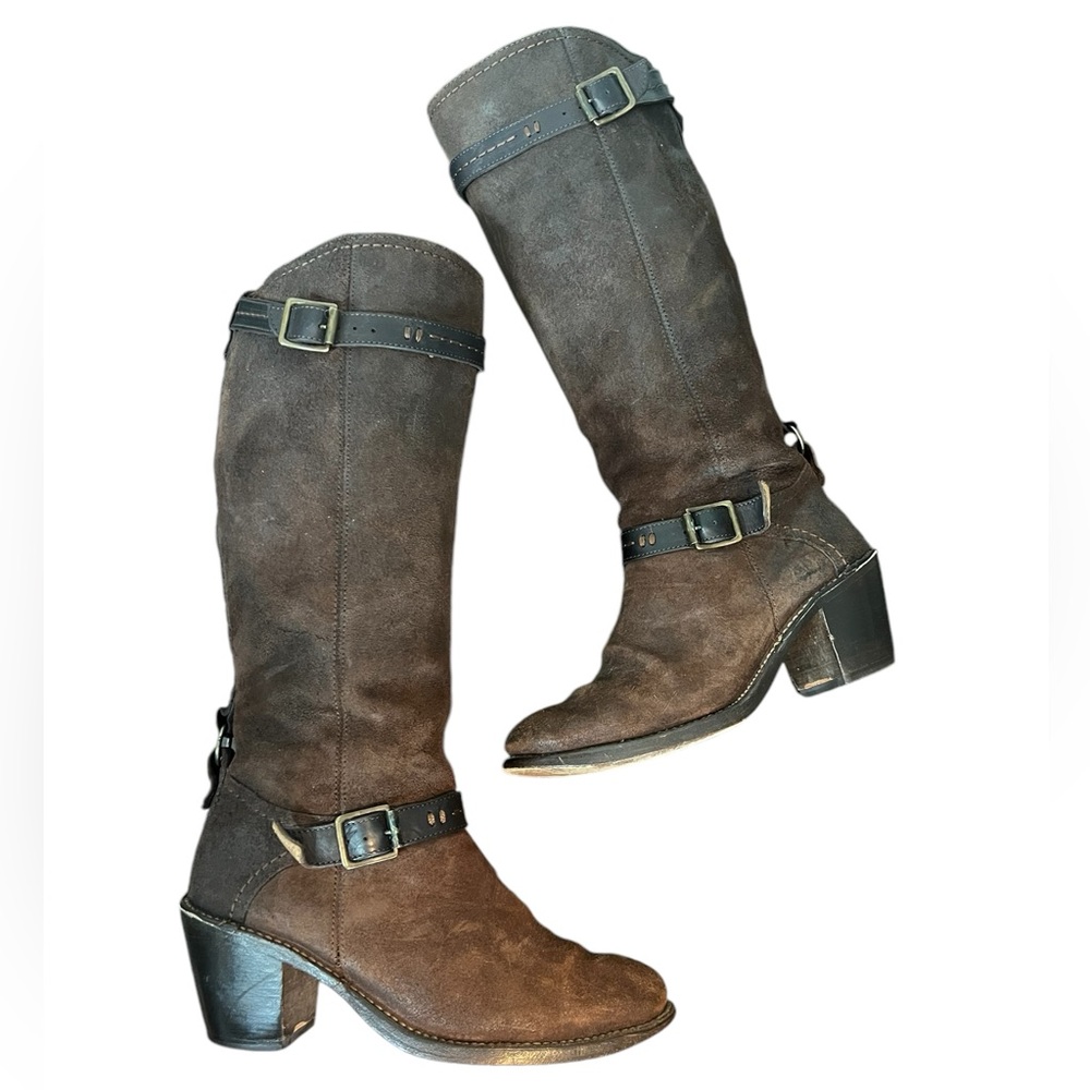 Frye Knee-High Western Riding Leather Boots